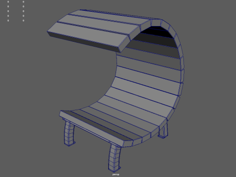 Low Poly Bench 011 Modello 3D