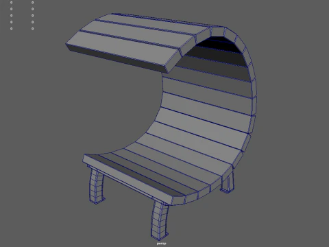 Low Poly Bench 011 3D Model