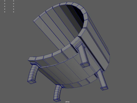 Low Poly Bench 011 3D Model