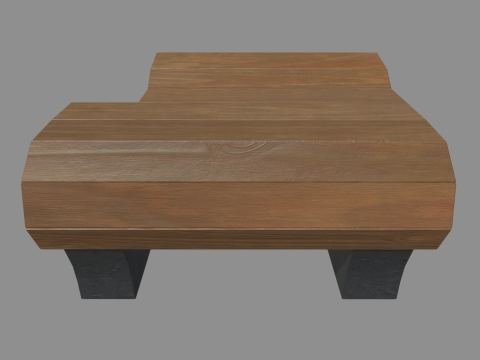 Low Poly Bench 012 3D Model