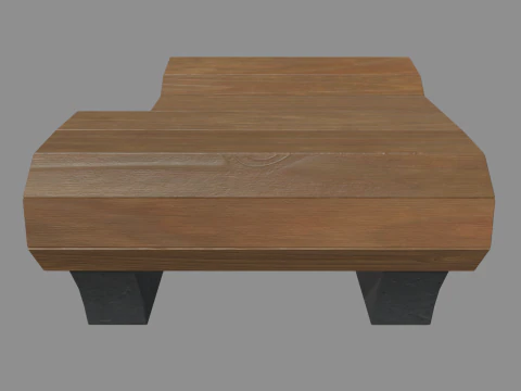 Low Poly Bench 012 3D Model