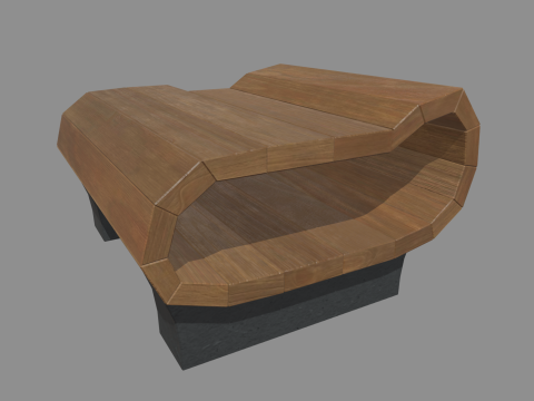 Low Poly Bench 012 3D Model