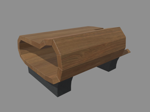 Low Poly Bench 012 3D Model