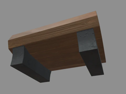 Low Poly Bench 012 3D Model
