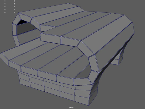 Low Poly Bench 012 3D Model
