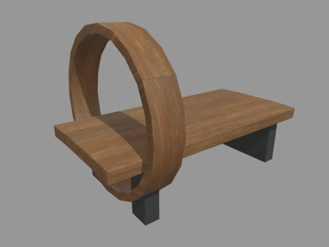 Low Poly Bench 013 3D Model