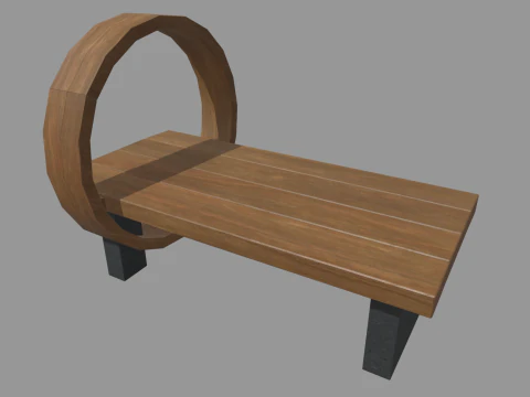 Low Poly Bench 013 3D Model