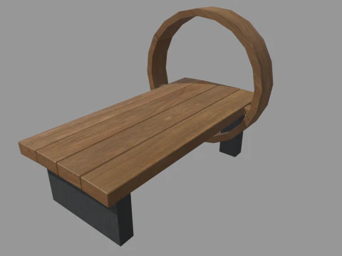Low Poly Bench 013 3D Model