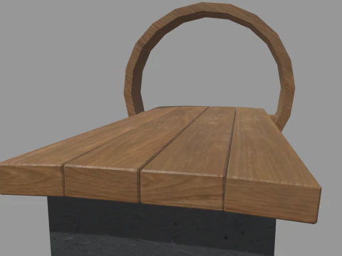 Low Poly Bench 013 3D Model