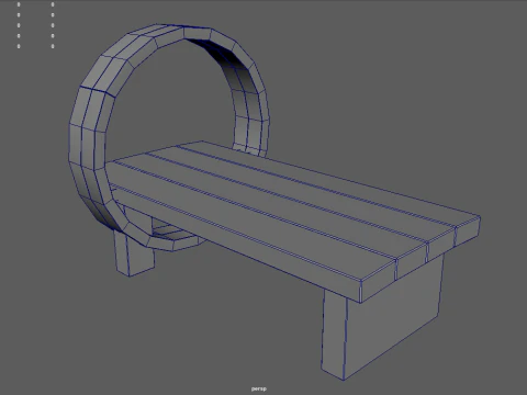 Low Poly Bench 013 3D Model