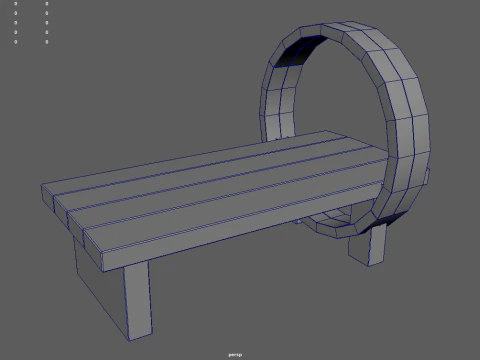 Low Poly Bench 013 3D Model