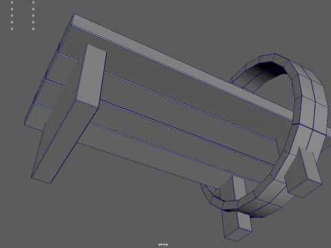 Low Poly Bench 013 3D Model