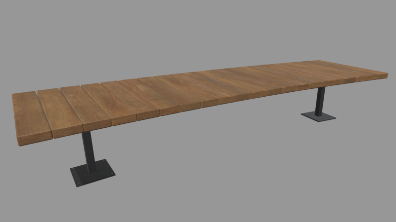 Low Poly Bench 014 3D Model .c4d .max .obj .3ds .fbx .stl .blend