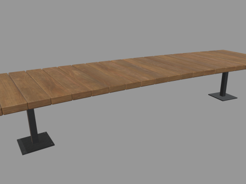 Low Poly Bench 014 3D Model
