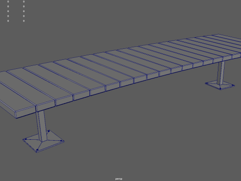 Low Poly Bench 014 3D Model