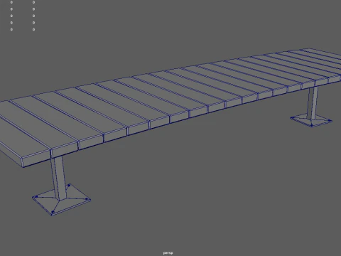 Low Poly Bench 014 3D Model
