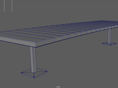 Low Poly Bench 014 3D Model