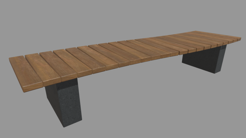 Low Poly Bench 015 Model 3D .c4d .max .obj .3ds .fbx .stl .blend