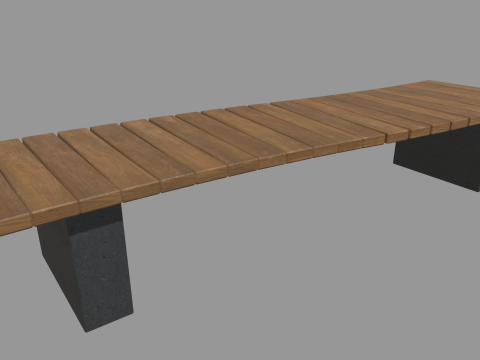 Low Poly Bench 015 3D Model