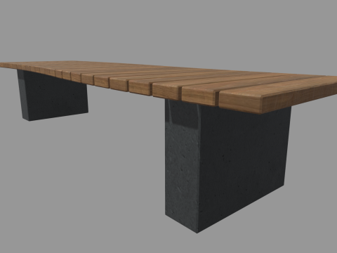 Low Poly Bench 015 Model 3D