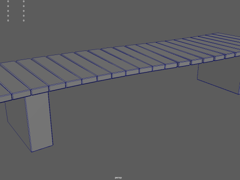 Low Poly Bench 015 Model 3D