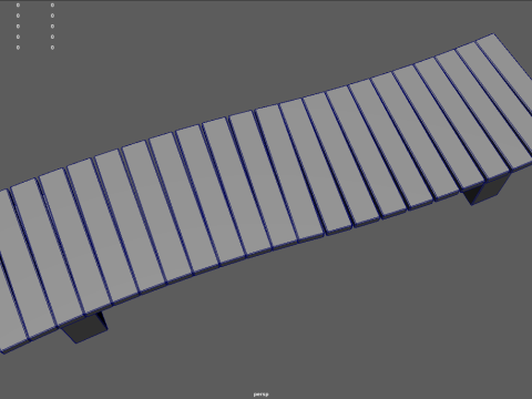 Low Poly Bench 015 Model 3D