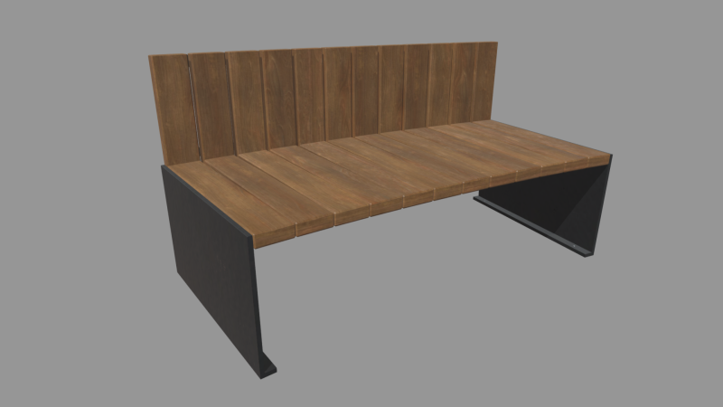 Low Poly Bench 016 3D Model .c4d .max .obj .3ds .fbx .stl .blend