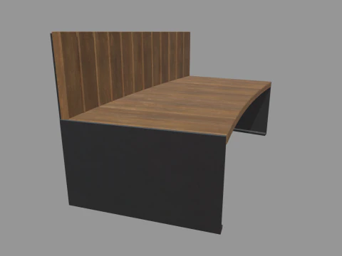 Low Poly Bench 016 3D Model