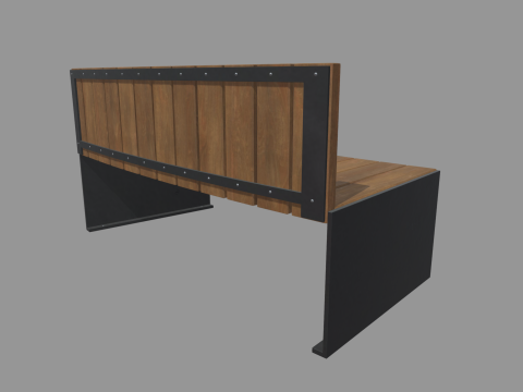 Low Poly Bench 016 3D Model