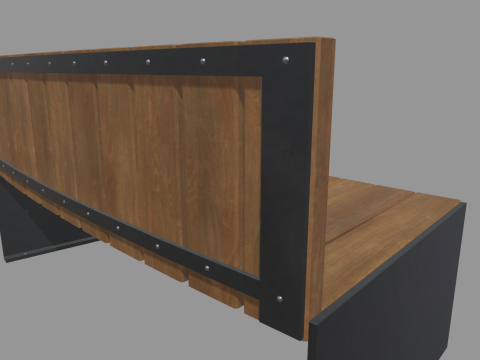 Low Poly Bench 016 3D Model