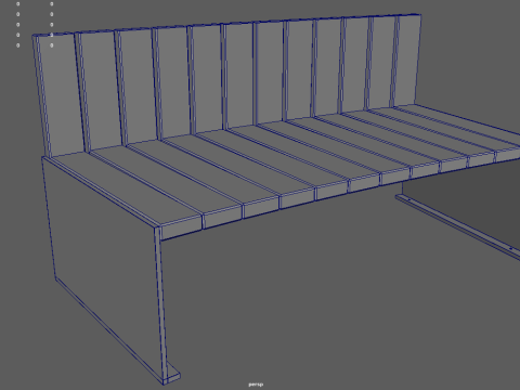 Low Poly Bench 016 3D Model