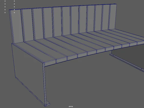 Low Poly Bench 016 3D Model