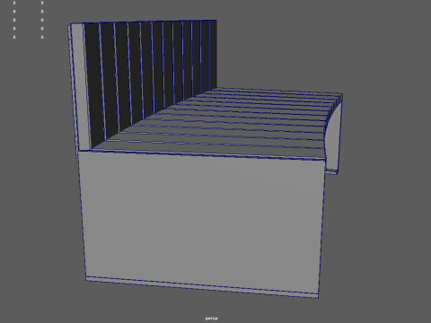 Low Poly Bench 016 3D Model