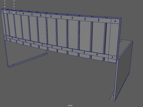 Low Poly Bench 016 3D Model