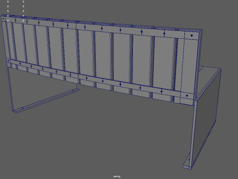 Low Poly Bench 016 3D Model