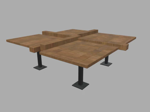 Low Poly Bench Pack 3D Model