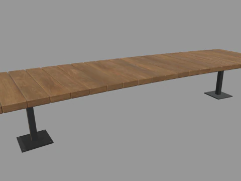 Low Poly Bench Pack 3D Model