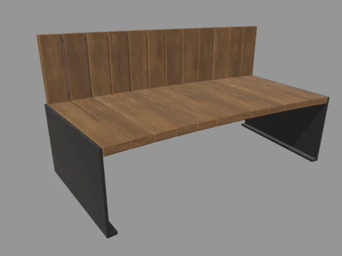 Low Poly Bench Pack 3D Model