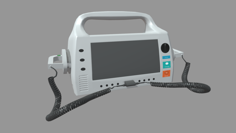 Defibrillator 3D Модель .c4d .max .obj .3ds .fbx .stl .blend