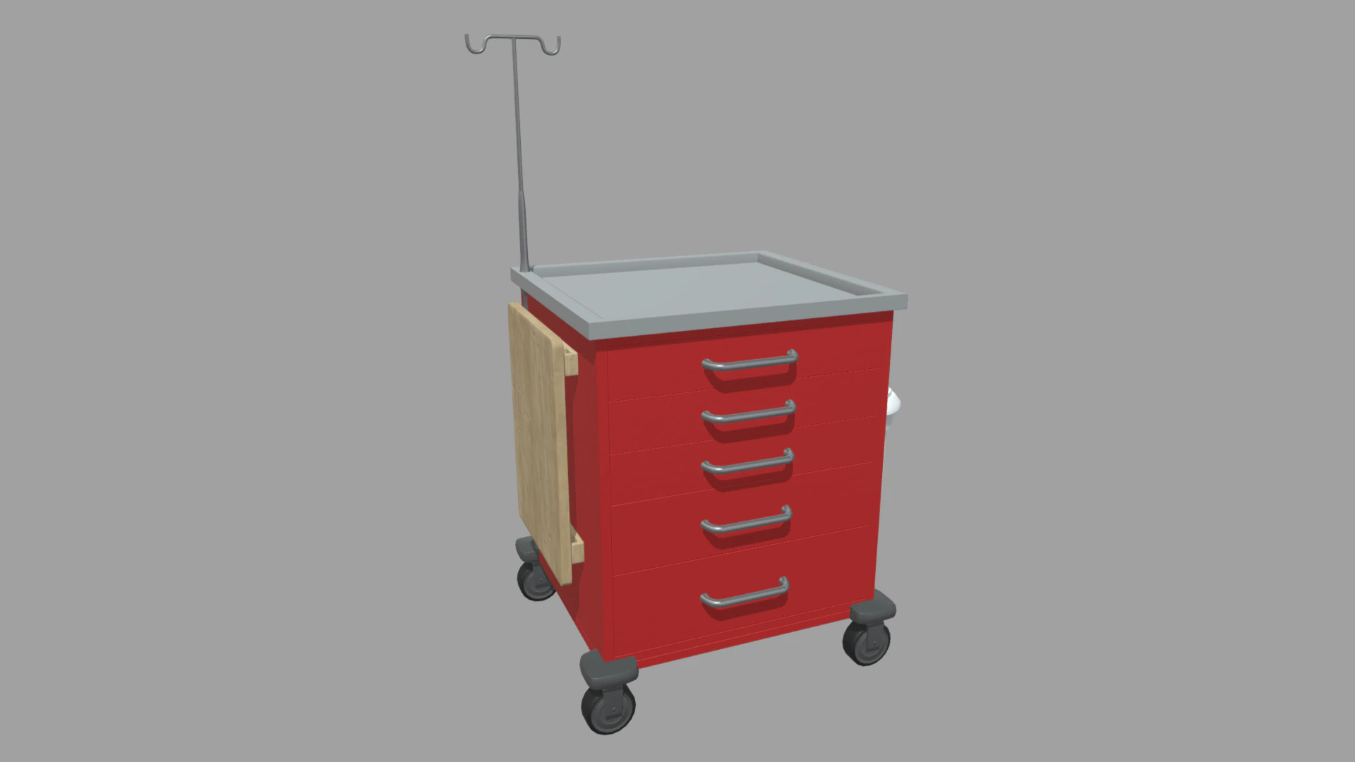 Emergency Cart 3D Model .c4d .max .obj .3ds .fbx .stl .blend 