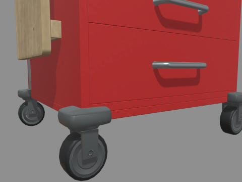 Emergency Cart With Defibrillator 3D Model