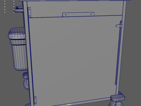 Emergency Cart With Defibrillator 3D Model