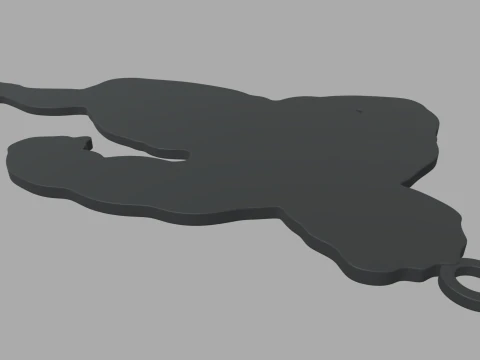 Rugby Key Ring Chain 02 3D Print Model