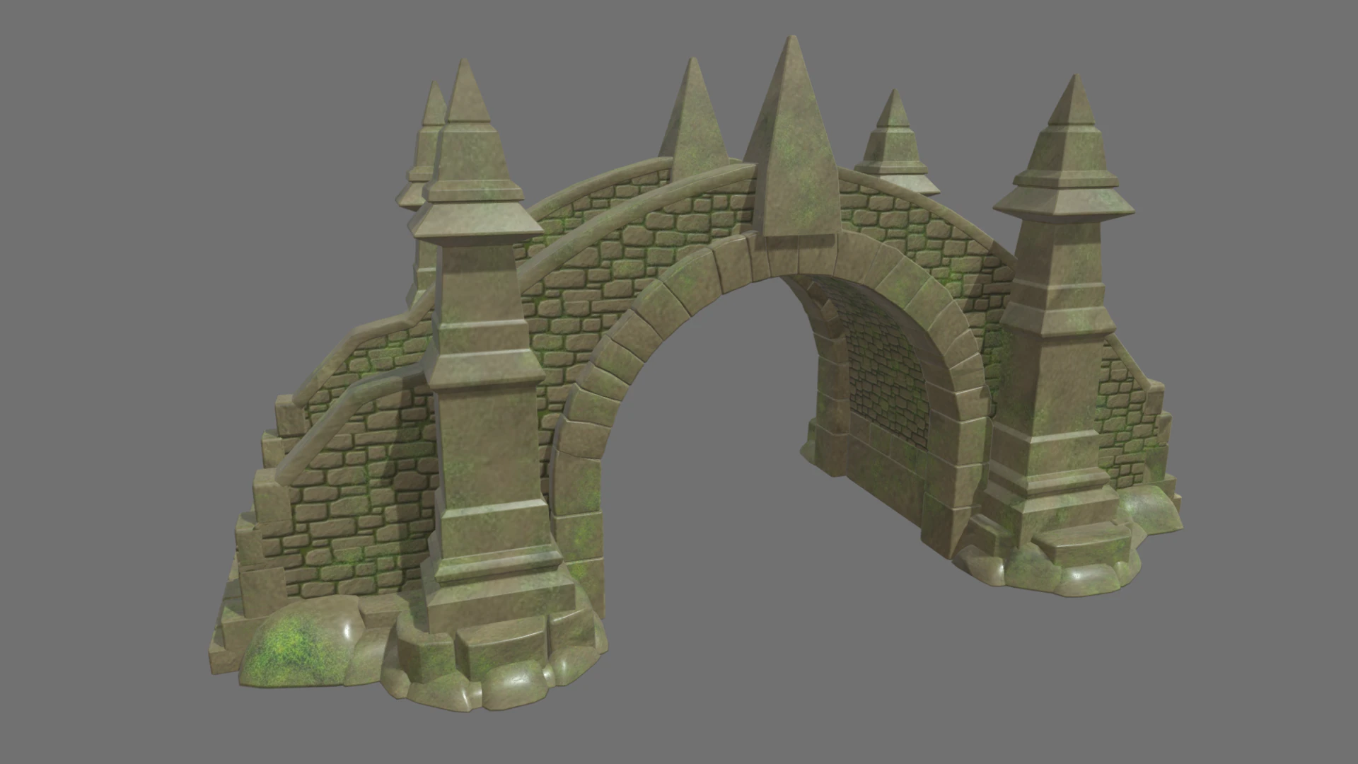 Medieval Bridge Cartoon 01 3D Model .c4d .max .obj .3ds .fbx .stl .blend 