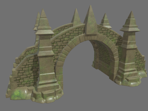 Medieval Bridge Cartoon 01 3D 모델