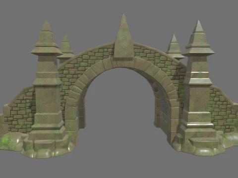 Medieval Bridge Cartoon 01 3D Model