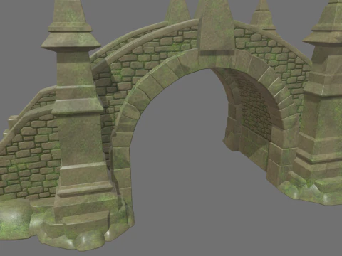 Medieval Bridge Cartoon 01 3D Model