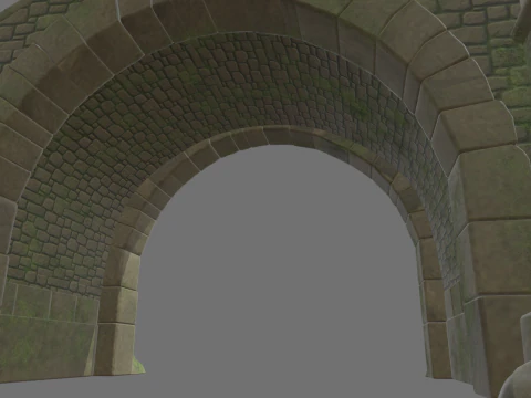 Medieval Bridge Cartoon 01 3D Model