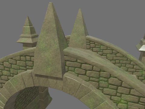 Medieval Bridge Cartoon 01 3D Model