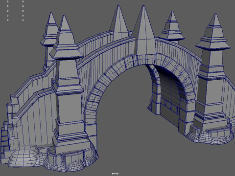 Medieval Bridge Cartoon 01 3D Model